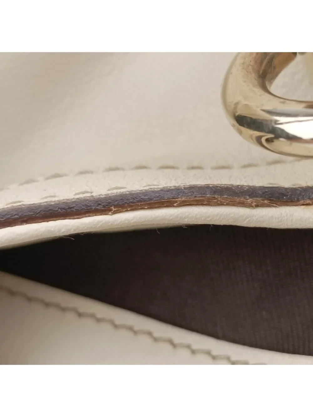 ★SOLD★ Gucci Bamboo White Leather Messenger Bag - Picture 14 of 15